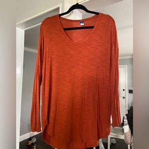 Old Navy orange luxe long sleeve tee size medium